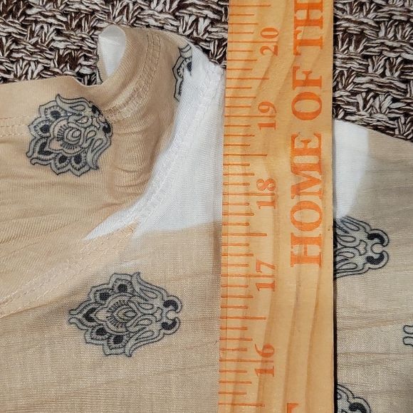 Boho Floral Print Seven7 Ladies Blouse with Ombre Design Size Large - Picture 7 of 7